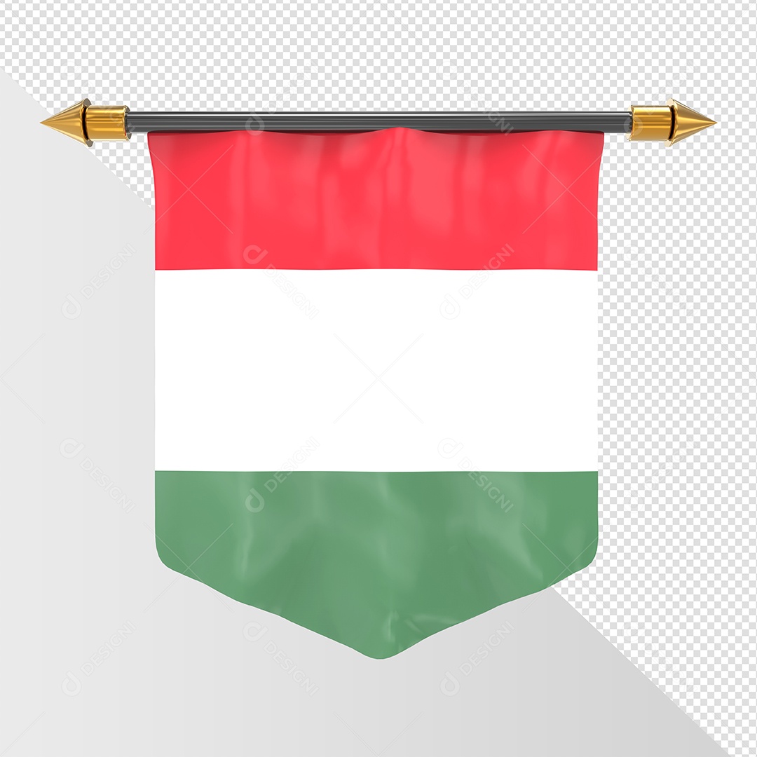 Bandeira Da Hungria Elemento 3D Para Composição PSD