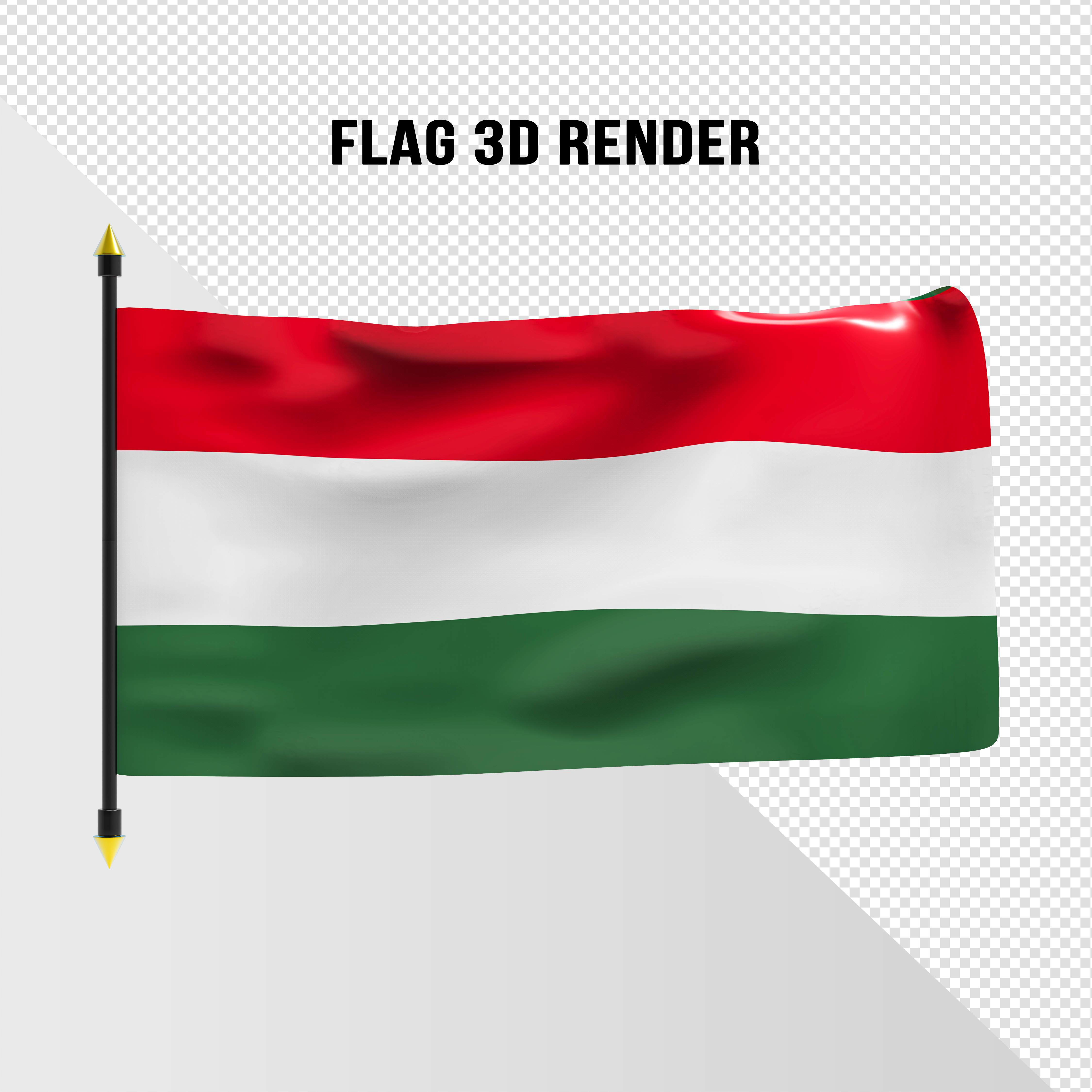 Bandeira Da Hungria Elemento 3D Para Composição PSD