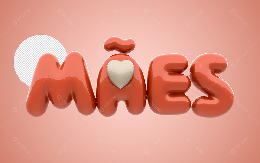 Selo 3D Dias Das Mães Para Composição PSD