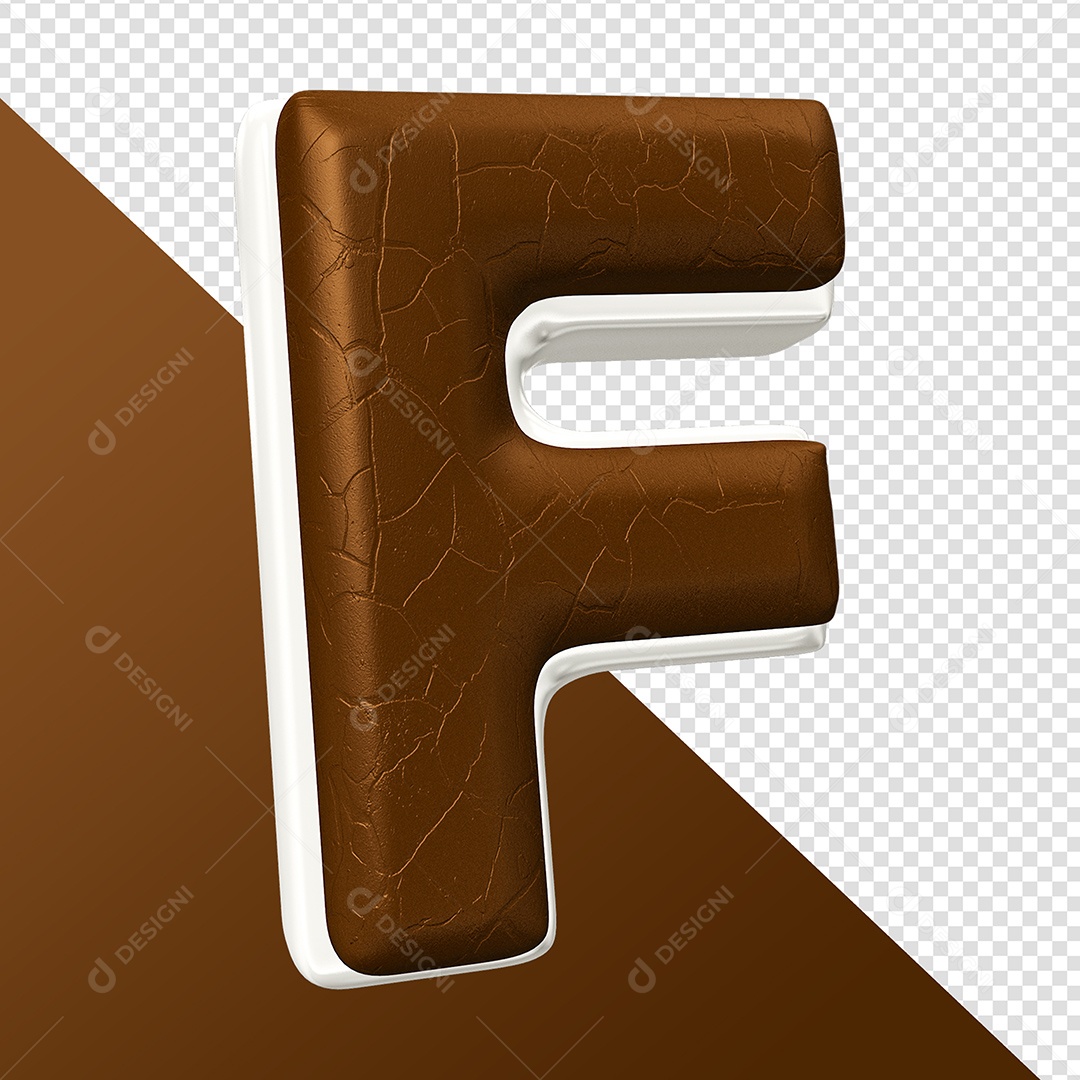 Letra Do Alfabeto F Elemento 3D Para Composição PSD