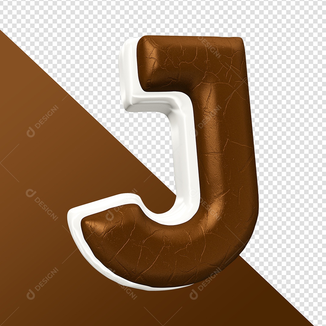 Letra Do Alfabeto J Elemento 3D Para Composição PSD