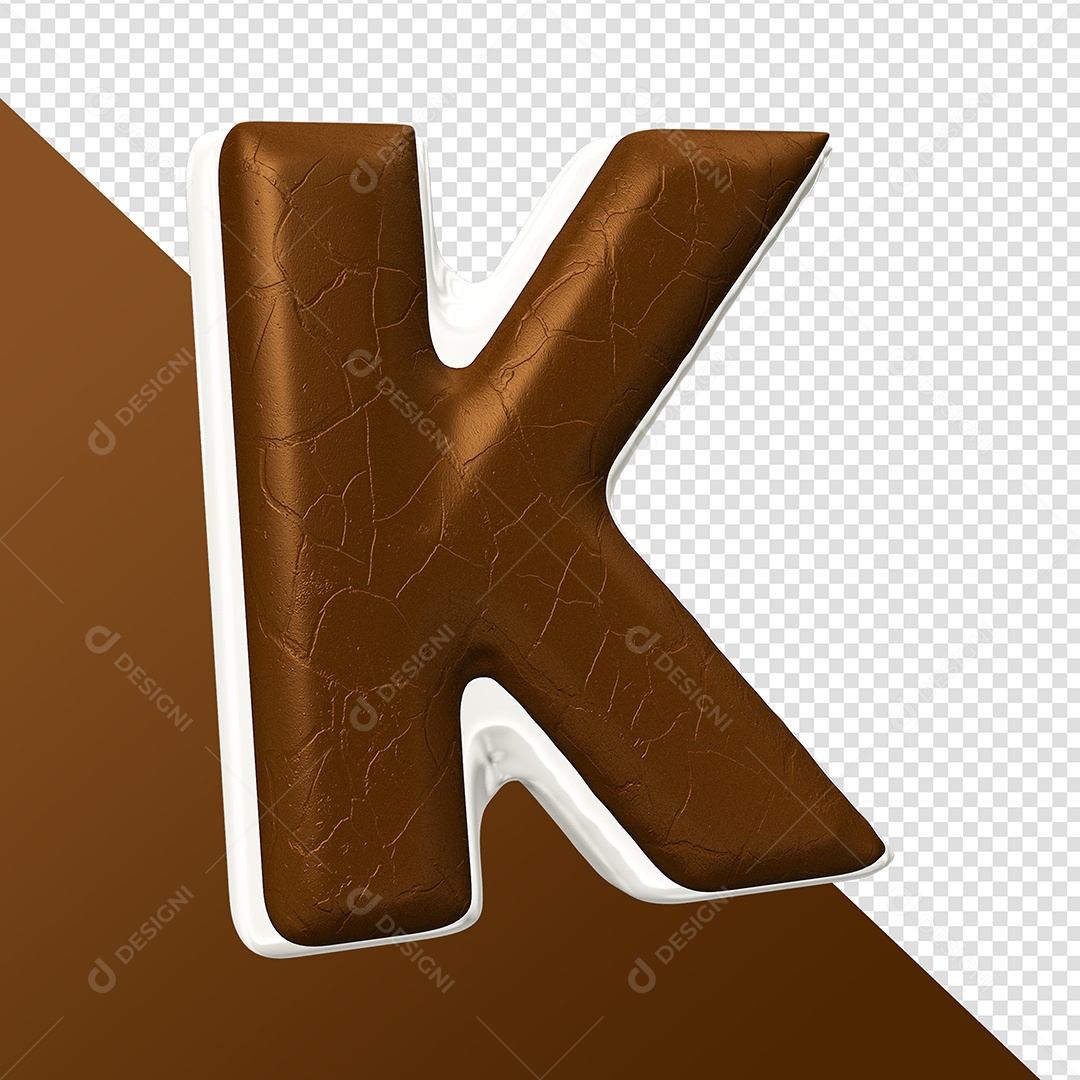 Letra Do Alfabeto K Elemento 3D Para Composição PSD