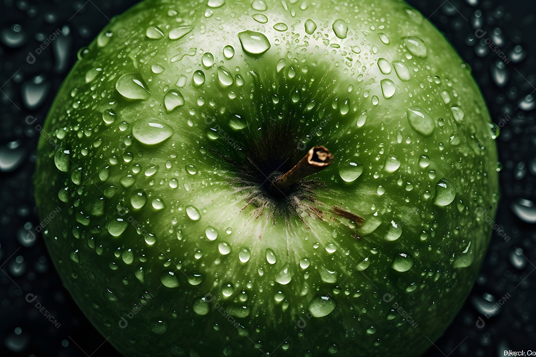 Maçãs verdes saborosas sobre fundo isolado