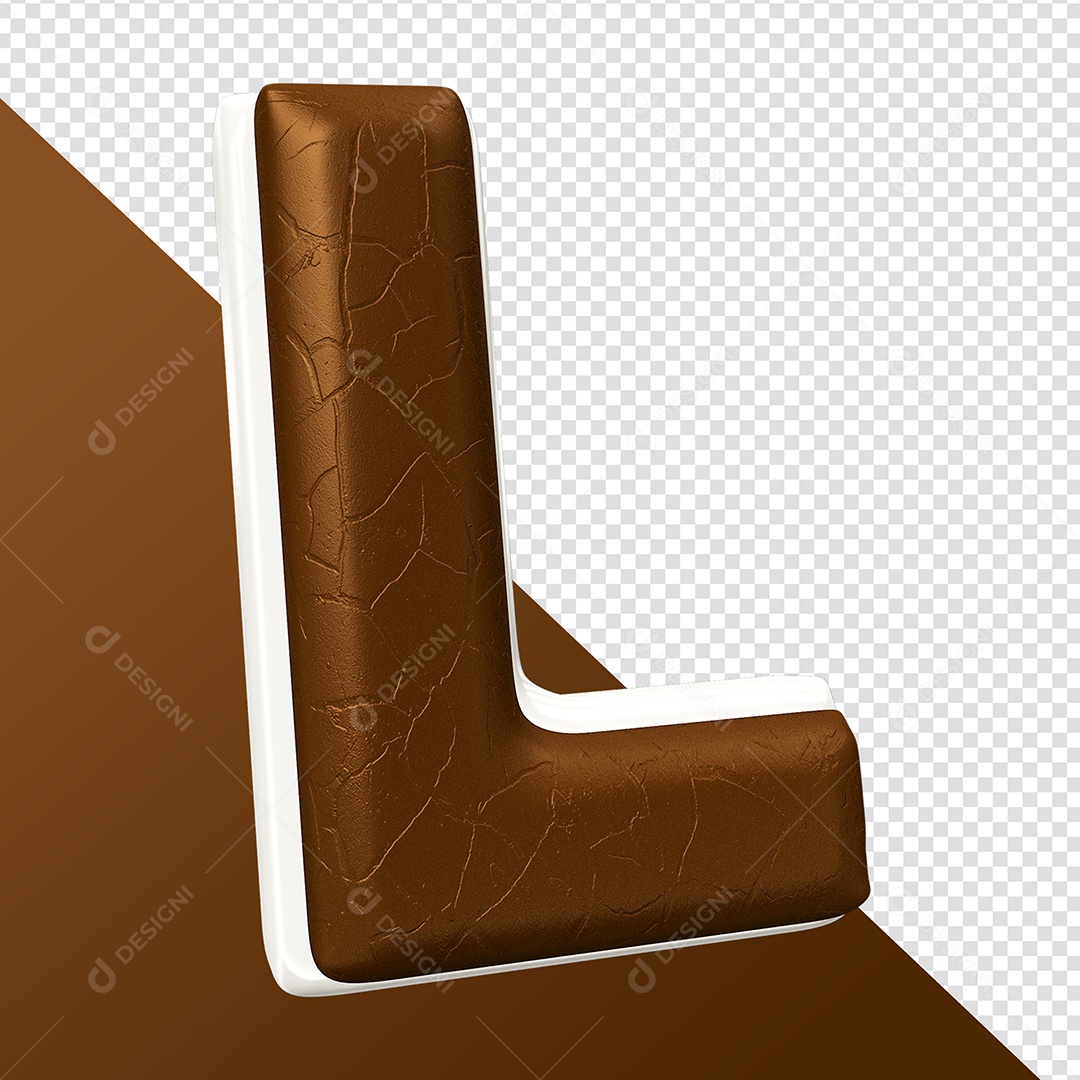Letra Do Alfabeto L Elemento 3D Para Composição PSD
