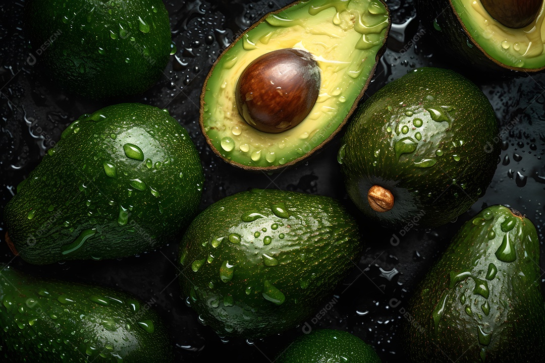 Abacate saboroso sobre fundo isolado