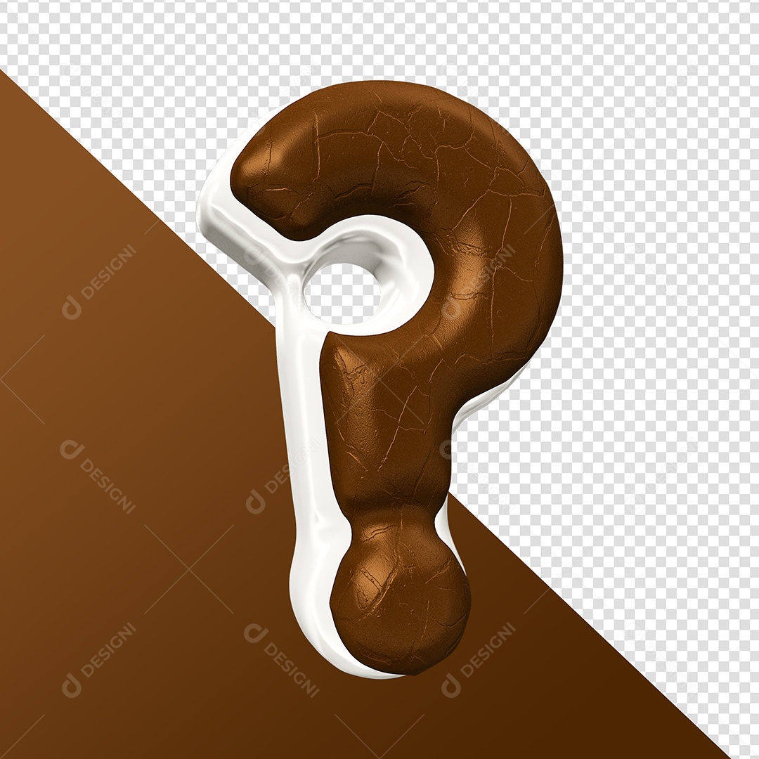 Sinais De Interrogação Elemento 3D Para Composição PSD