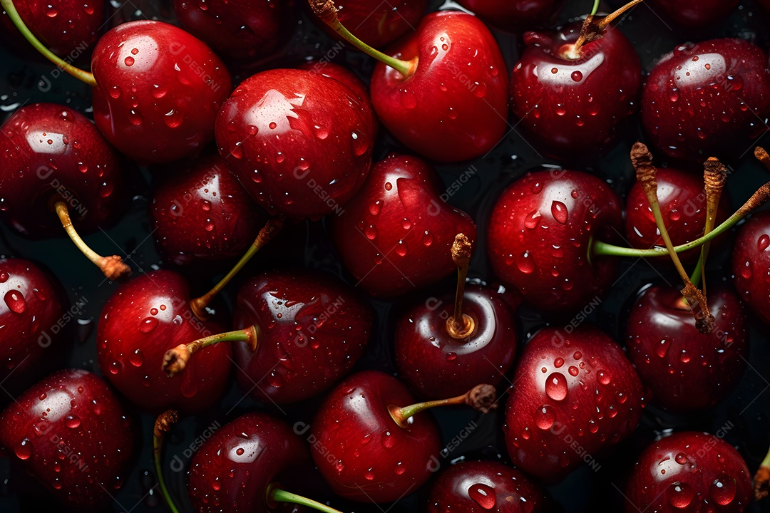 Cerejas saborosas sobre fundo isolado