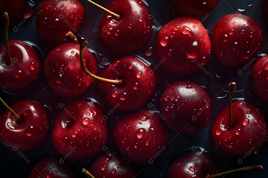 Cerejas saborosas sobre fundo isolado