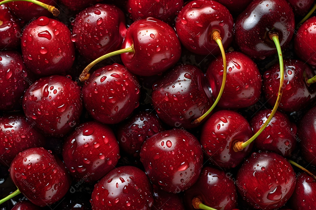 Cerejas saborosas sobre fundo isolado