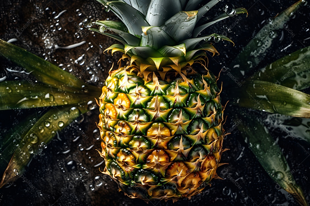 Abacaxi saboroso sobre fundo isolado