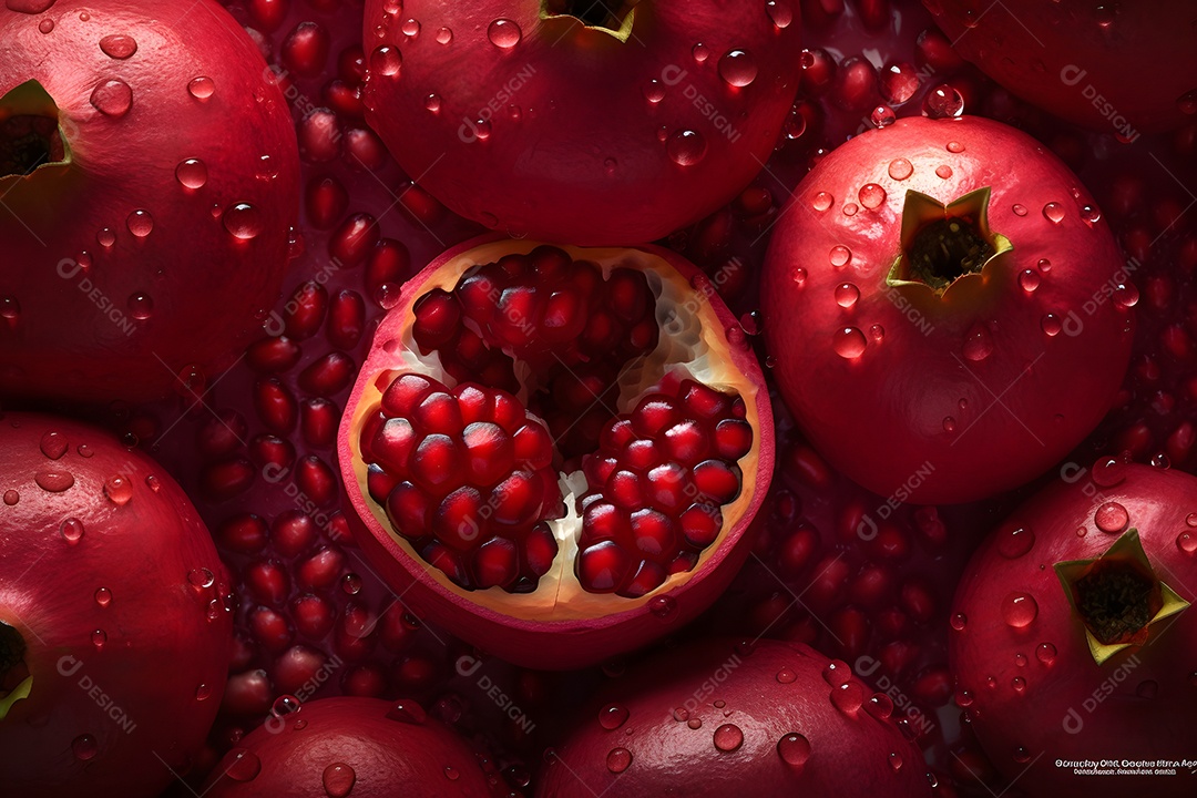 Romã fruta sobre fundo isolado