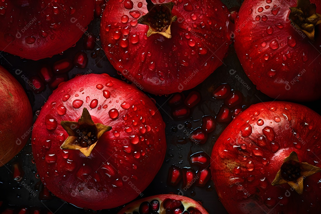 Romã fruta sobre fundo isolado