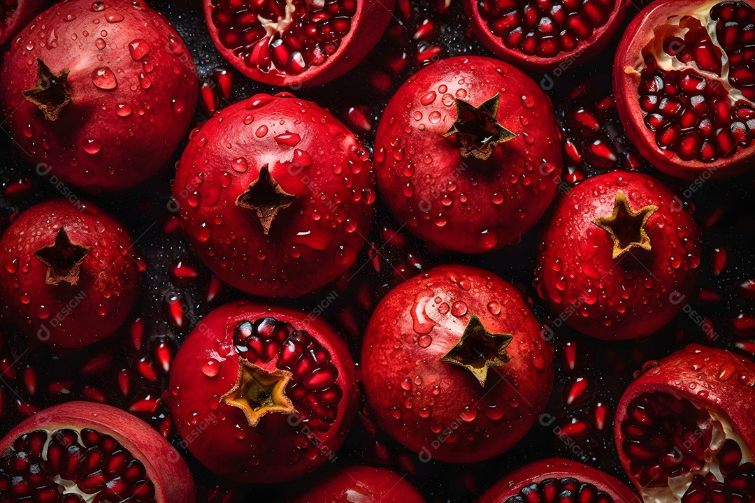 Romã fruta sobre fundo isolado