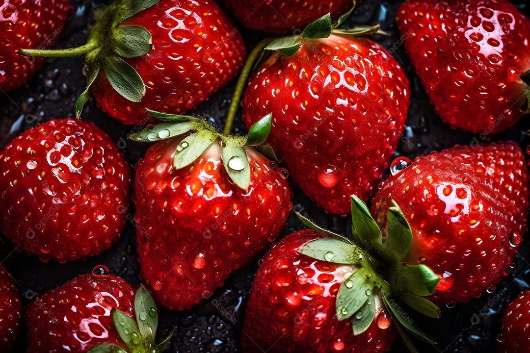 Morango delicioso sobre fundo isolado