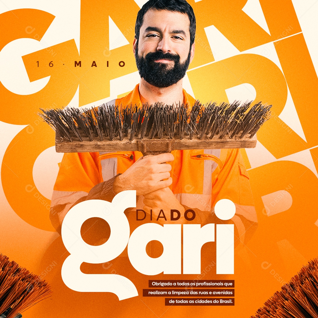 Dia do Gari 16 de Maio Social Media PSD Editável