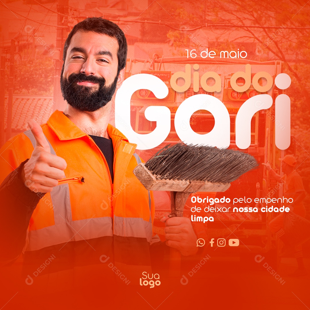 Dia Do Gari 16 De Maio Carrossel Social Media PSD Editável