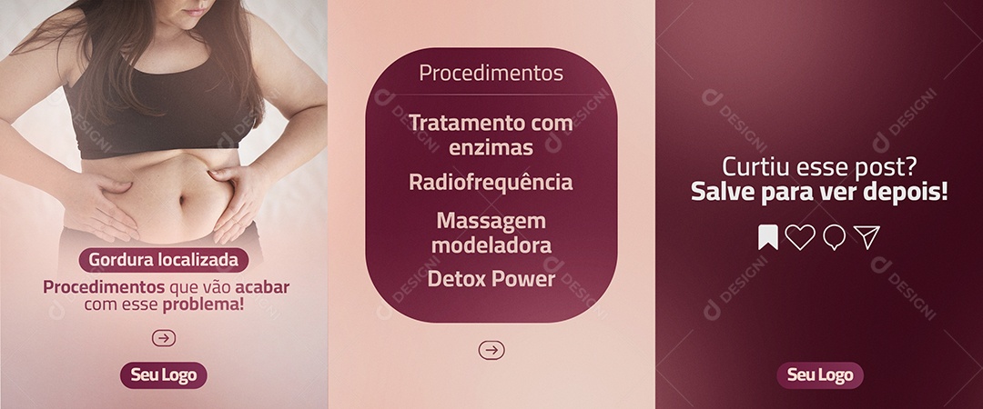 Procedimentos que vão Acabar com Seu Problema de Gordura Localizada Social Media PSD Editável