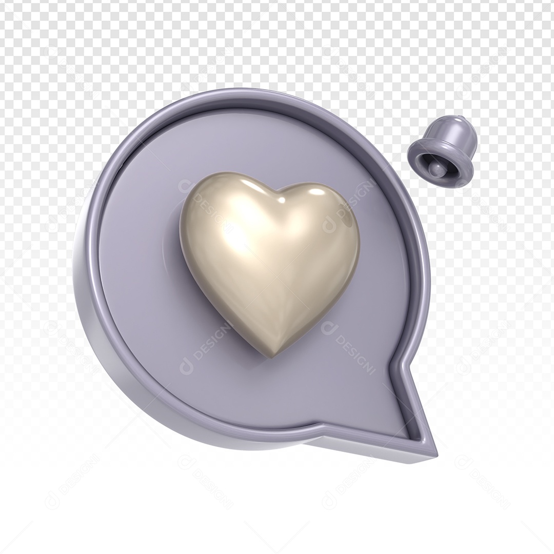 Elemento 3D Emoji De Like Cinza Com Sino De Notificação Para Composição PSD