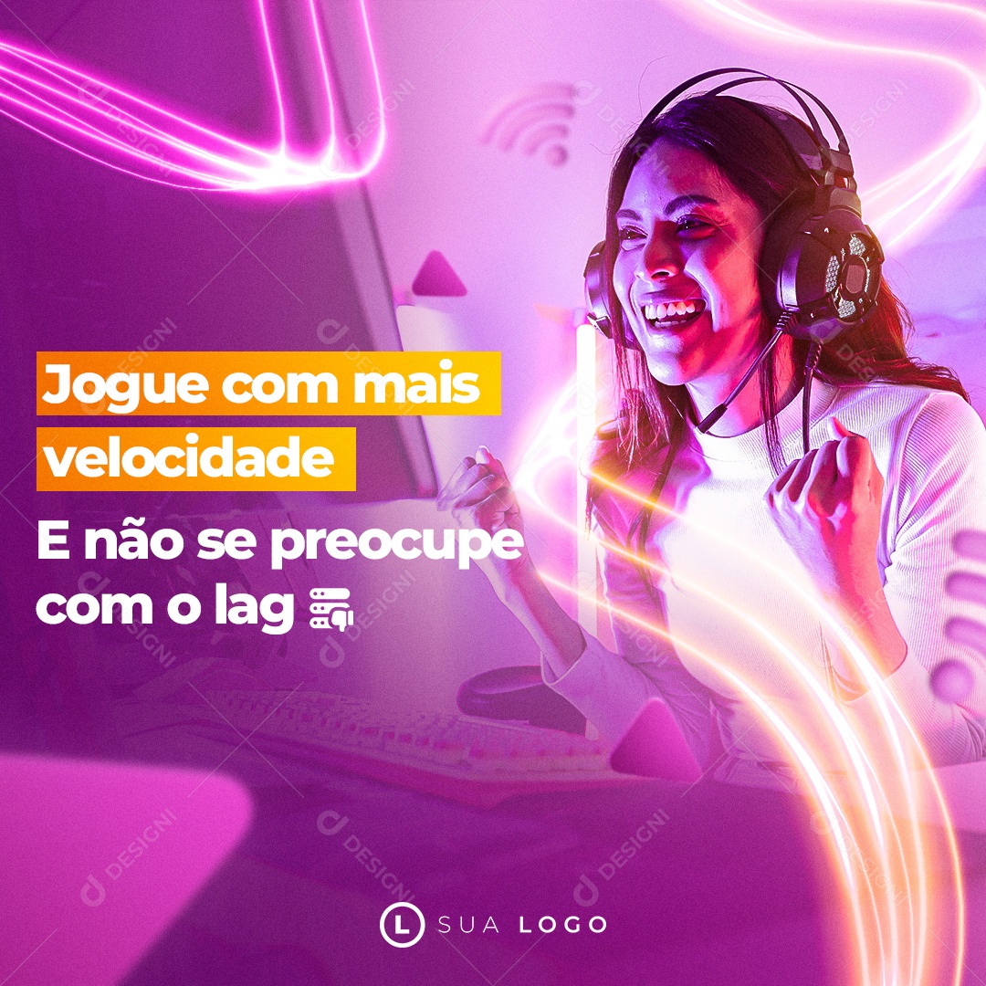 Internet Com a Velocidade do Futuro Social Media PSD Editável