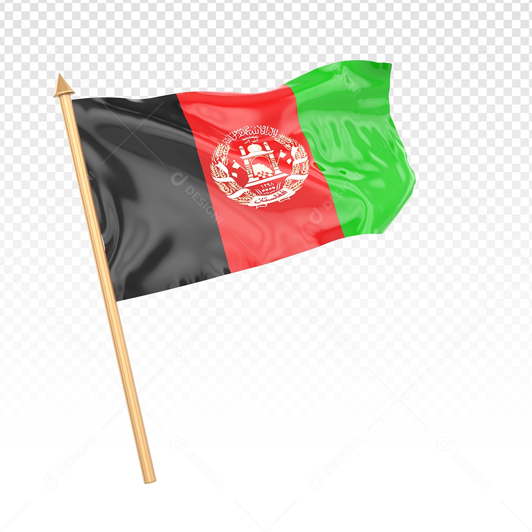 Bandeira Da Afeganistão Elemento 3D Para Composição PSD