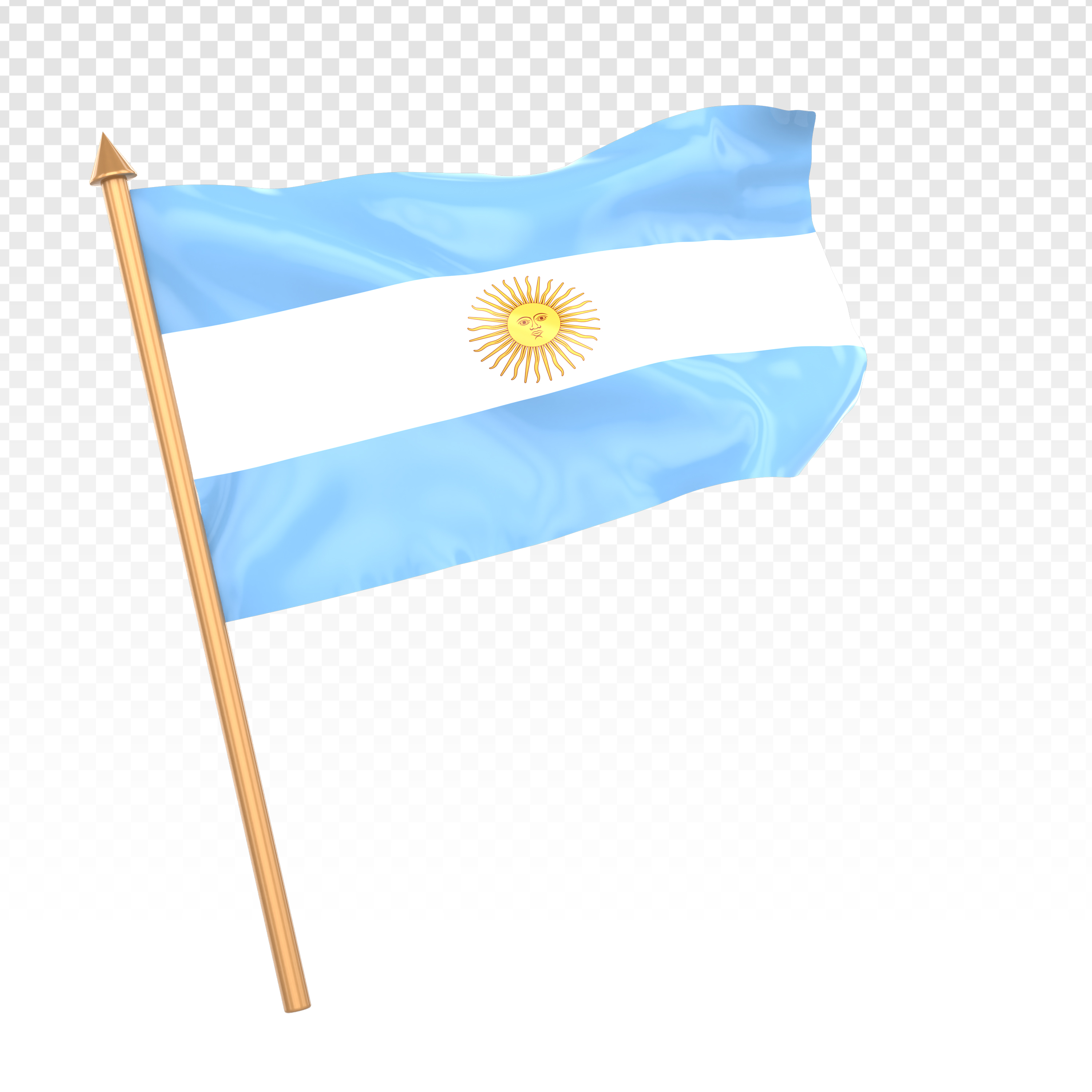 Bandeira Da Argentina Elemento 3D Para Composição PSD