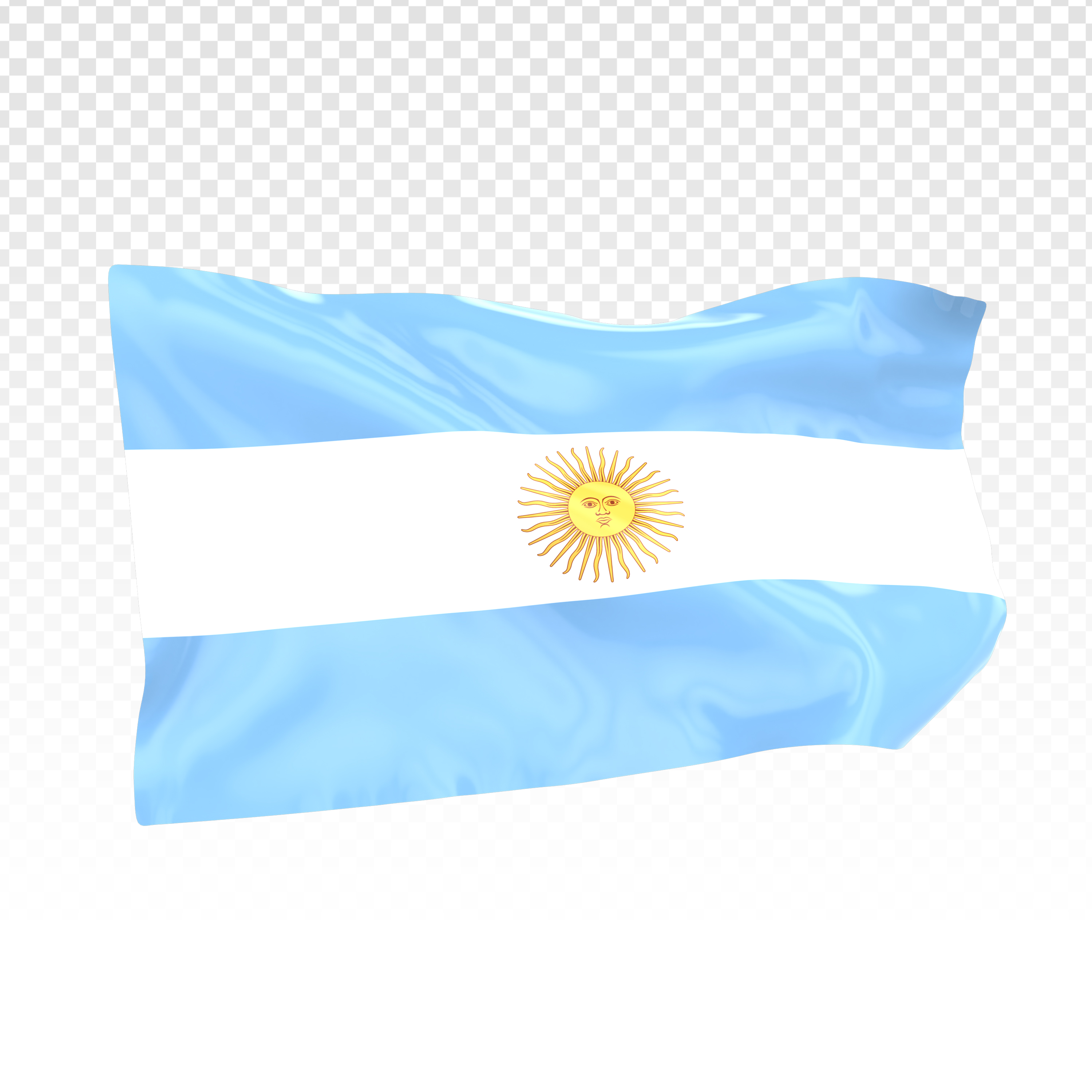 Bandeira Da Argentina Elemento 3D Para Composição PSD