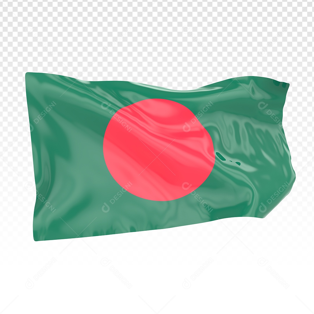 Bandeira Da Bangladesh Elemento 3D Para Composição PSD