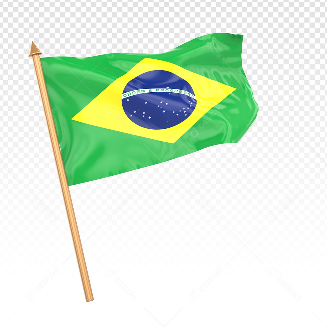 Bandeira Da Brasil Elemento 3D Para Composição PSD