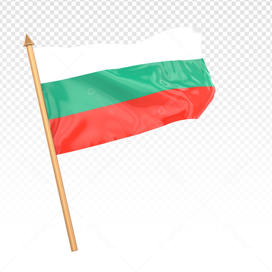 Bandeira Da Bulgária Elemento 3D Para Composição PSD