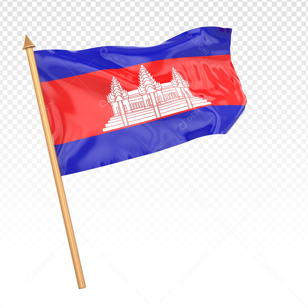 Bandeira Da Camboja Elemento 3D Para Composição PSD