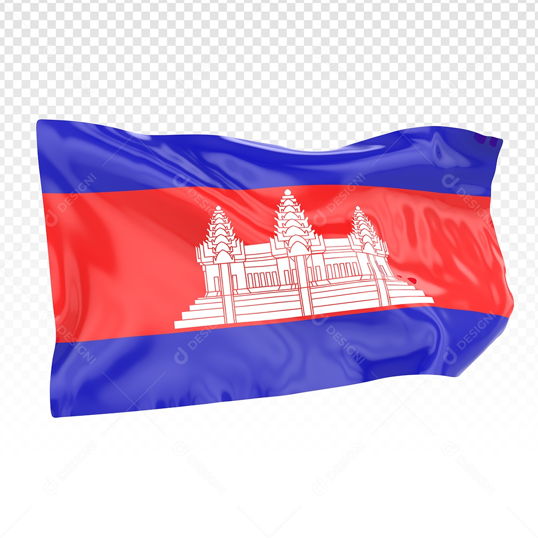 Bandeira Da Camboja Elemento 3D Para Composição PSD