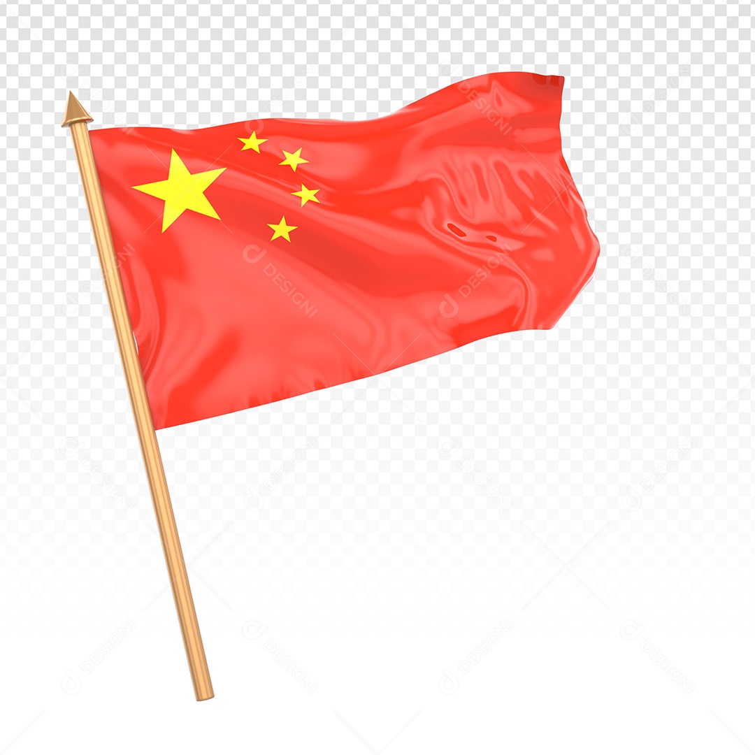 Bandeira Da China Elemento 3D Para Composição PSD