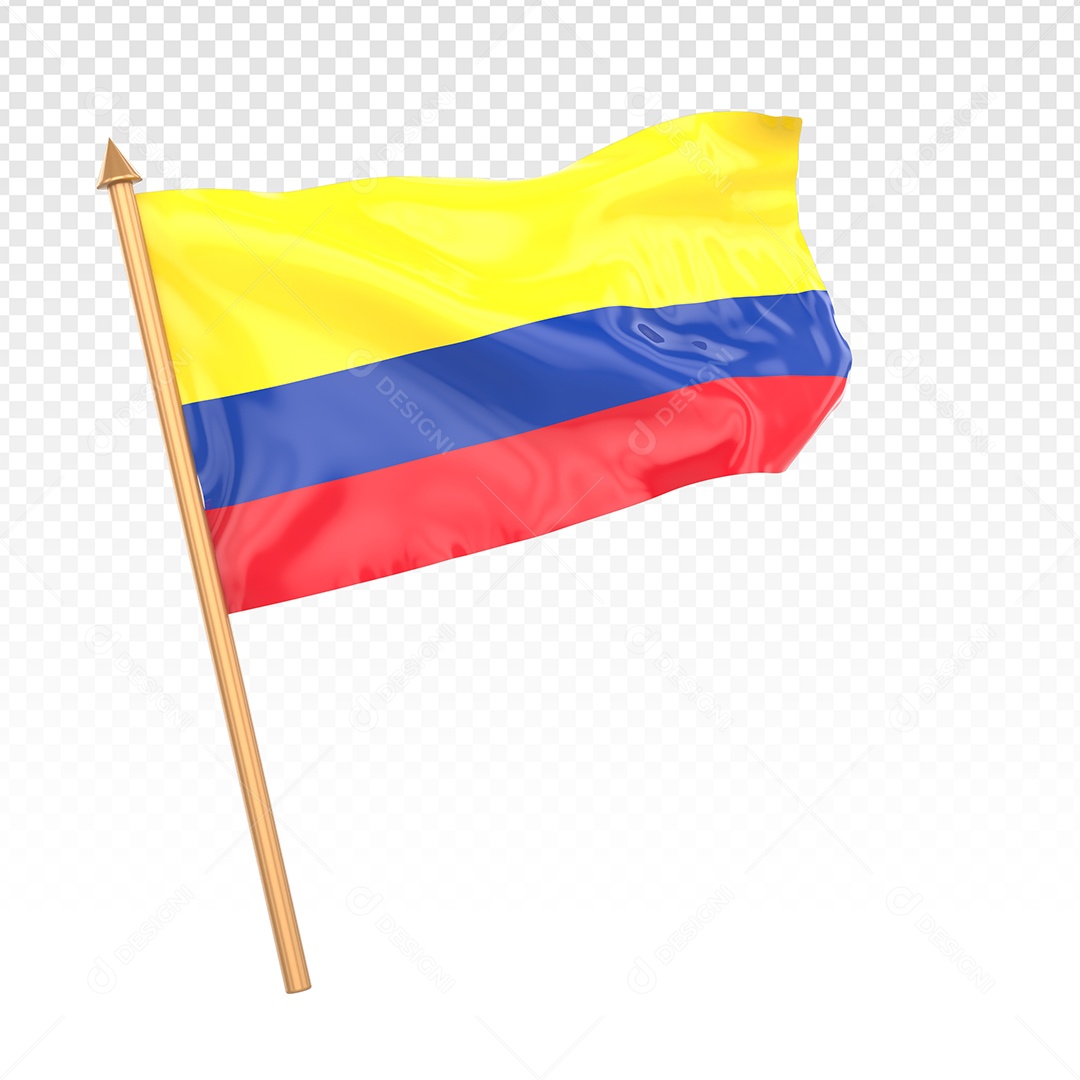 Bandeira Da Colômbia Elemento 3D Para Composição PSD