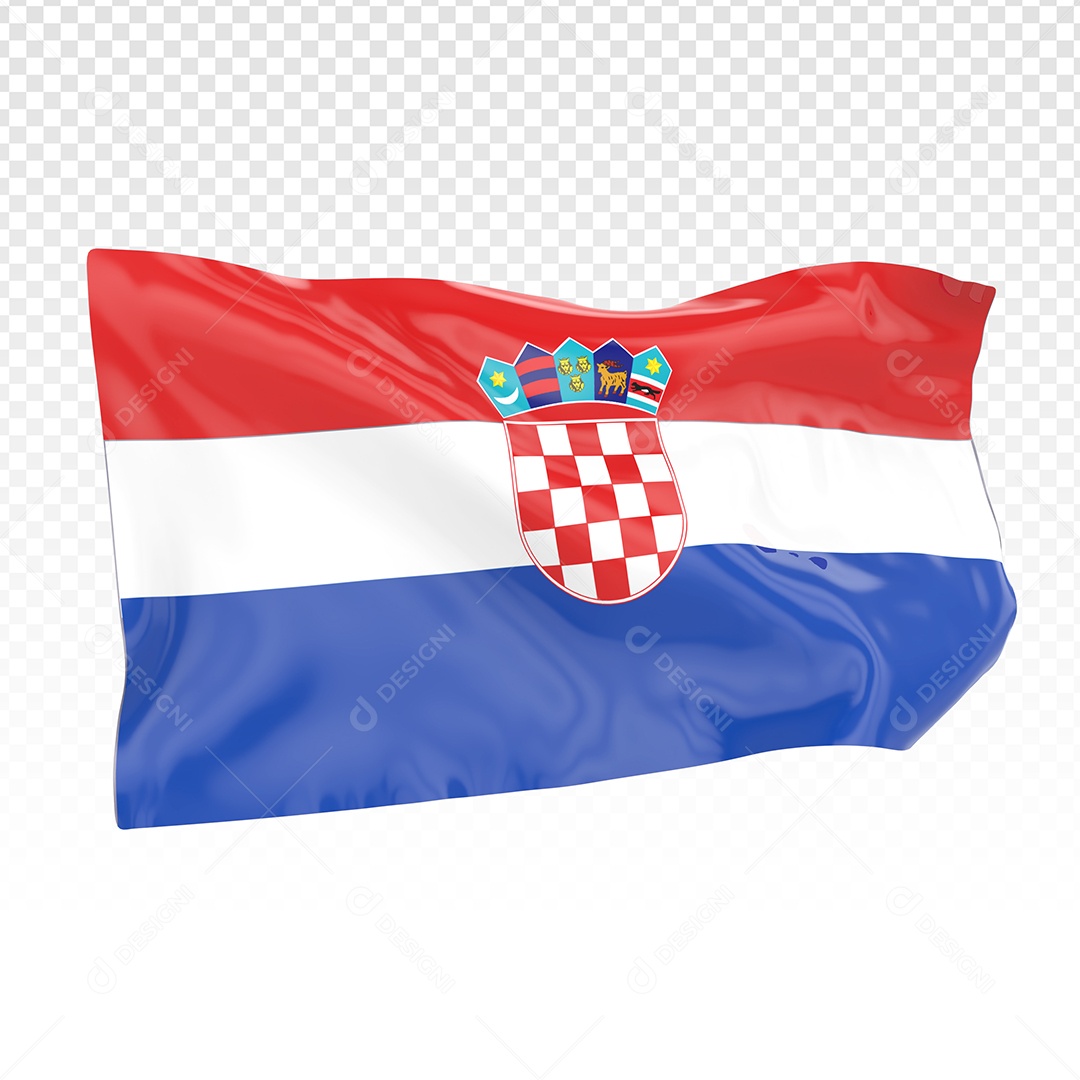 Bandeira Da Croácia Elemento 3D Para Composição PSD