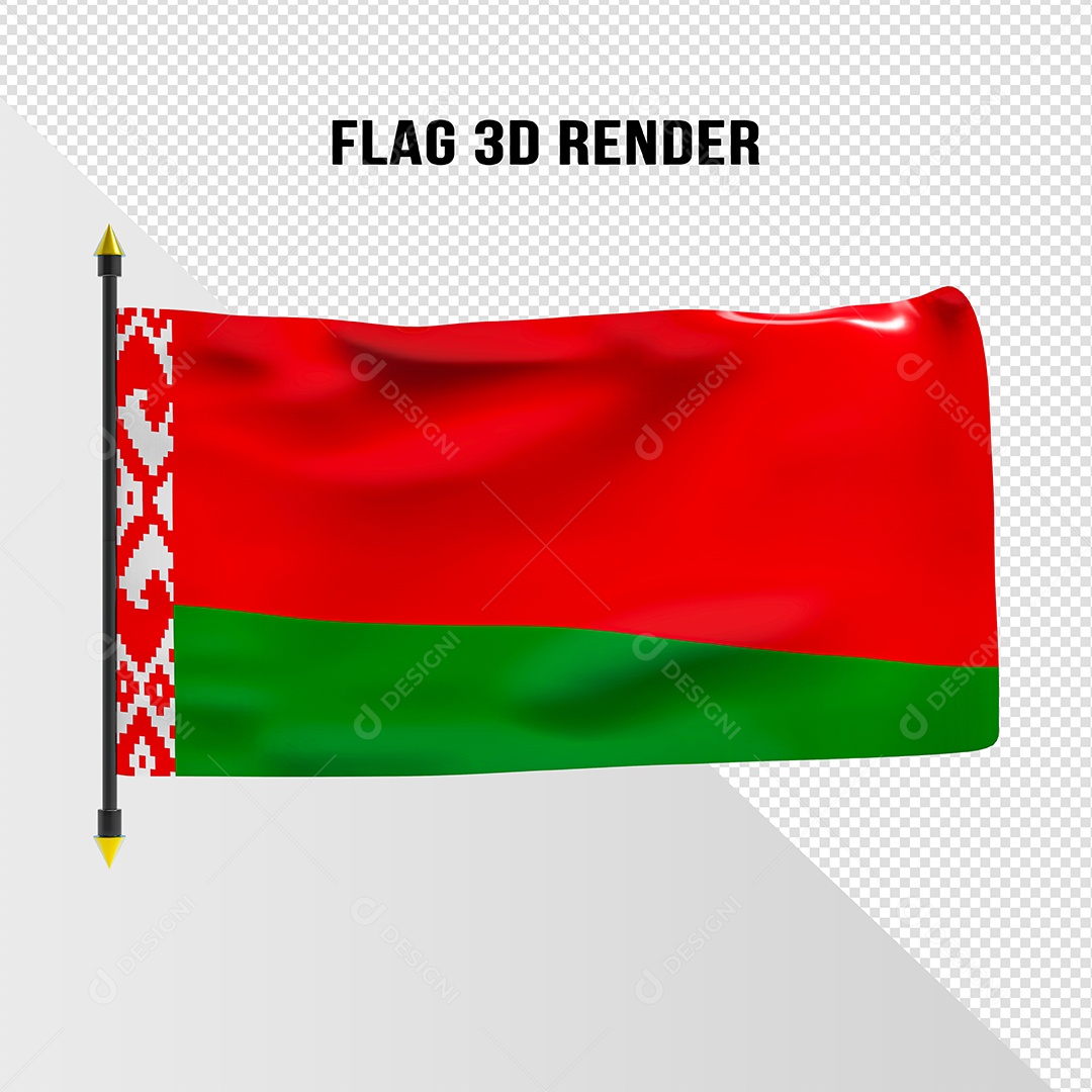 Bandeira Da Bielorrússia Elemento 3D Para Composição PSD
