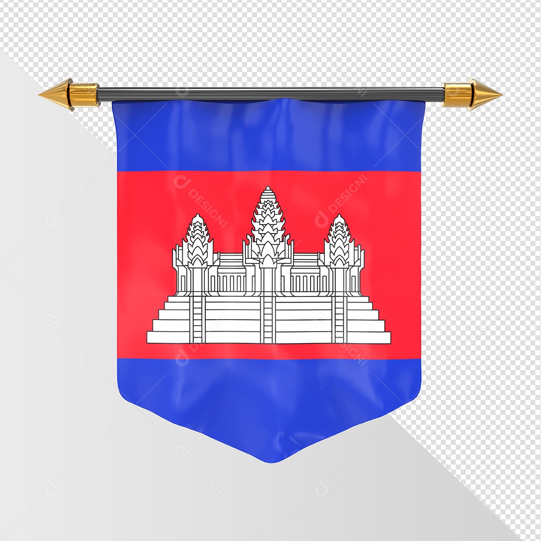 Bandeira Da Camboja Elemento 3D Para Composição PSD