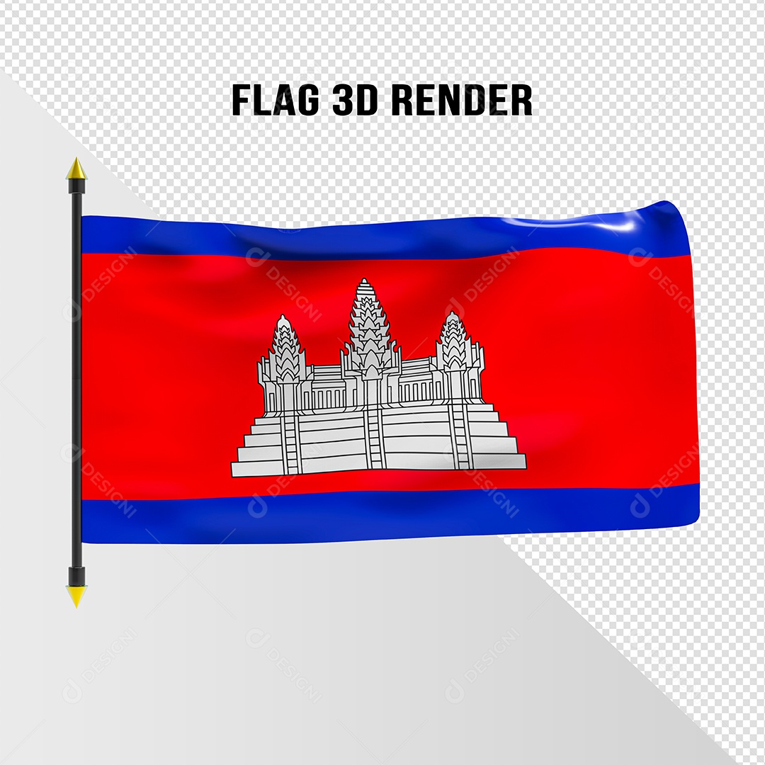Bandeira Da Camboja Elemento 3D Para Composição PSD