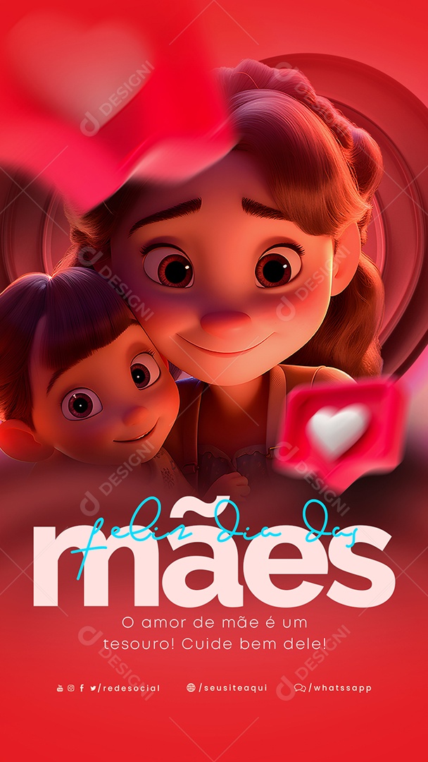 Story O Amor De Mãe é Um Tesouro Cuide Bem Dele Feliz Dia Das Mães Social Media PSD Editável