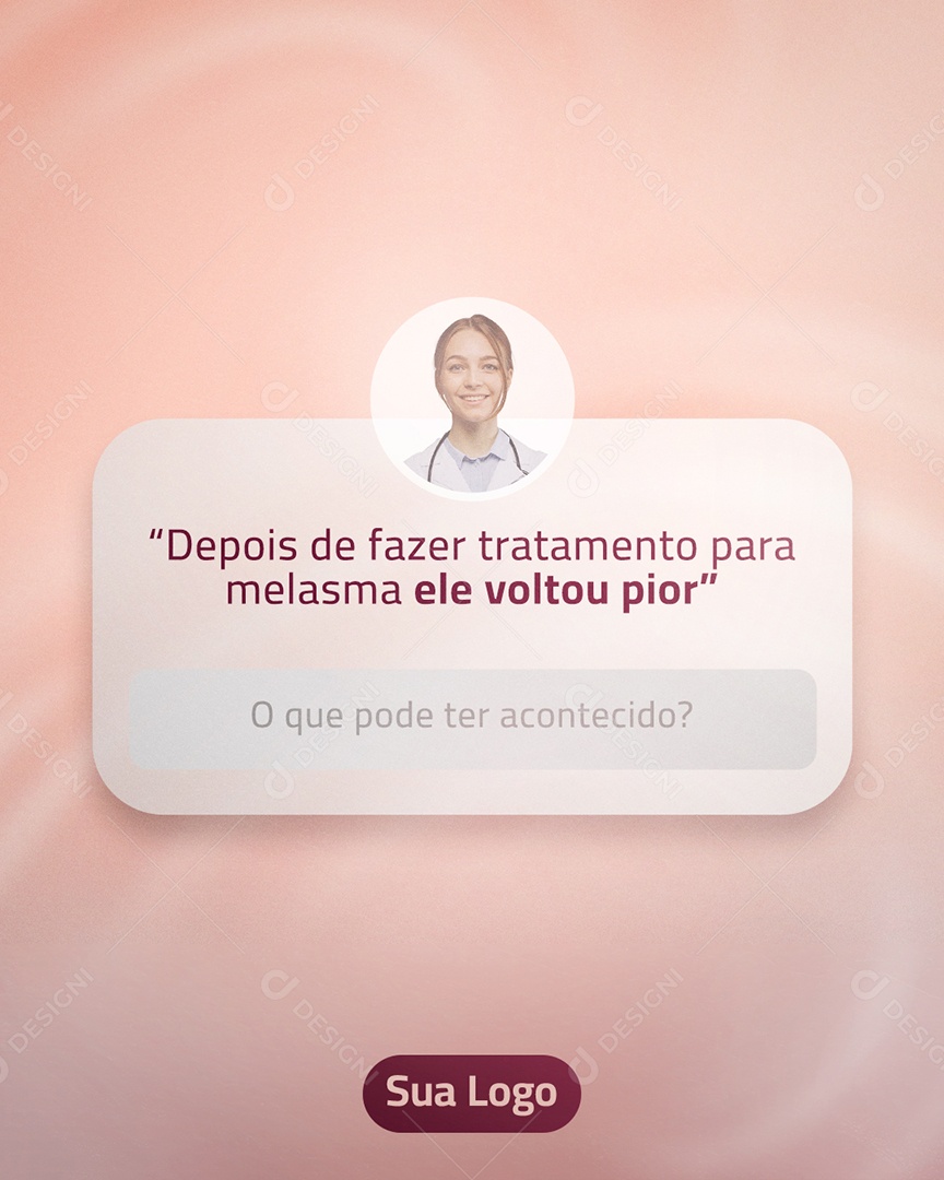 Perguntas Questionários Tratamento Para Melasma Carrosel Social Media PSD Editável