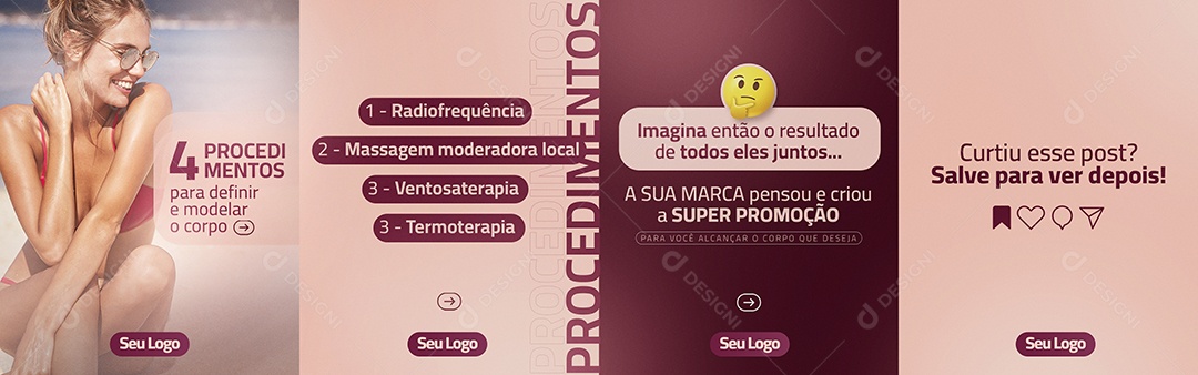 procedimentos Para Definir e Modelar o Corpo Carrosel Social Media PSD Editável