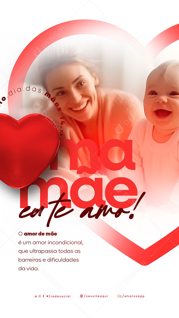 Story O Amor De Mãe é Um Amor Incondicional Dia Das Mães Social Media PSD Editável