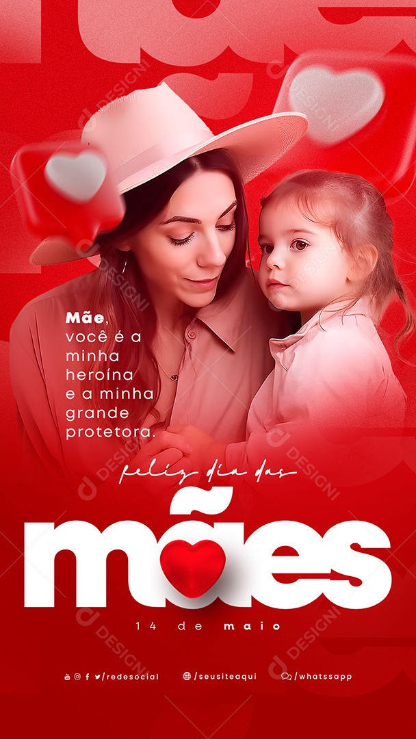 Story Mãe Você é a Minha Heroína Dia Das Mães Social Media PSD Editável