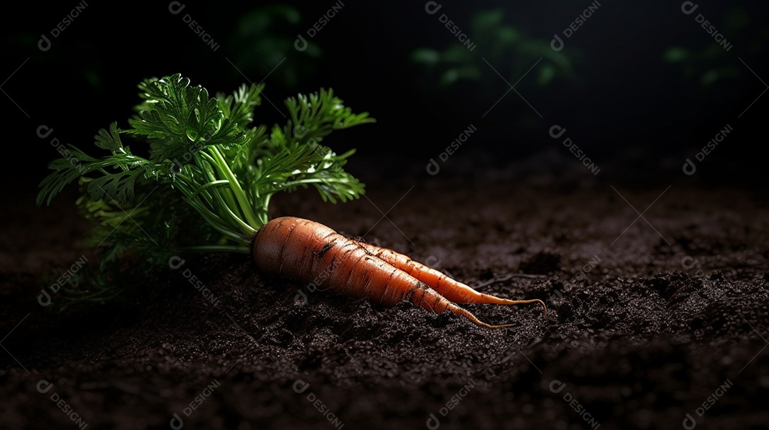 Cenoura fresca colhida na horta