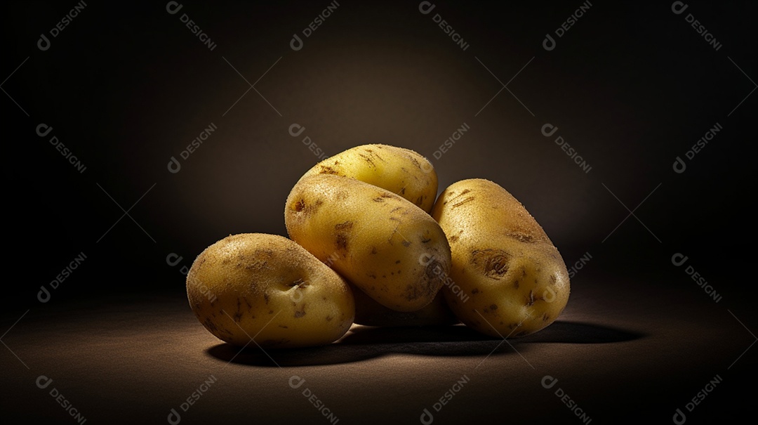 Batatas frescas em fundo isolado