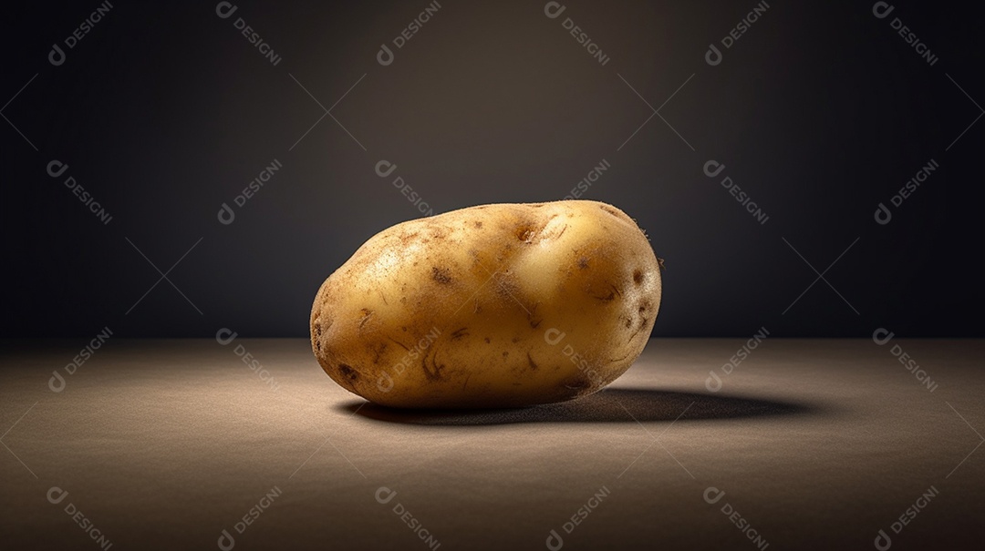 Batata fresca em fundo preto