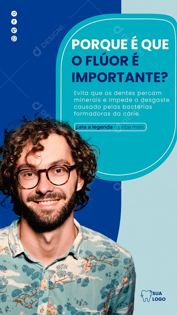 Story Social Media Porque E Que O Flúor E Importante Odontologia PSD Editavel
