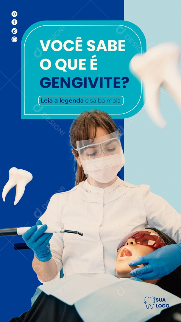 Story Feed Você Sabe Oque E Gengivite Odontologia Social Media PSD Editável