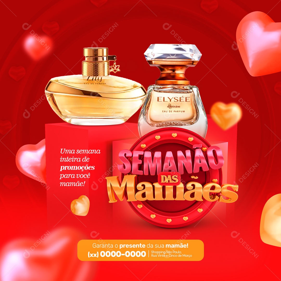 Semana Das Mamães Orgulho de Mulher Social Media PSD Editável