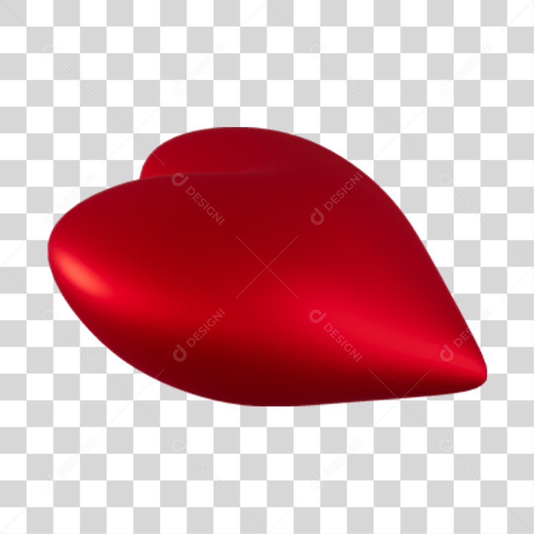 Elemento 3D de coração vermelho PNG Transparente