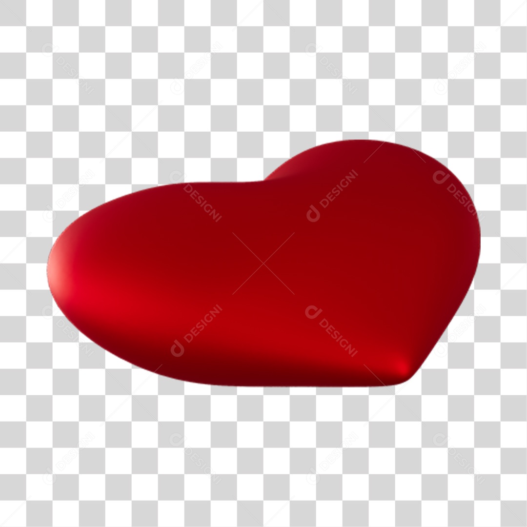 Elemento 3D de coração vermelho PNG Transparente